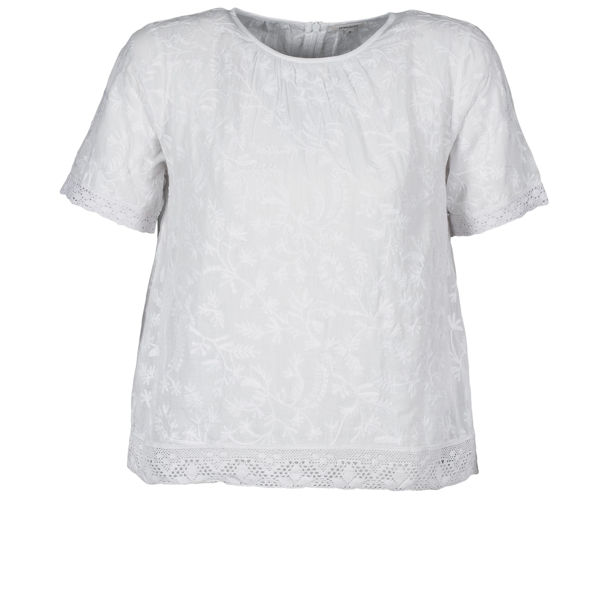 Clothing Women short-sleeved t-shirts Manoush COTONNADE SMOCKEE White