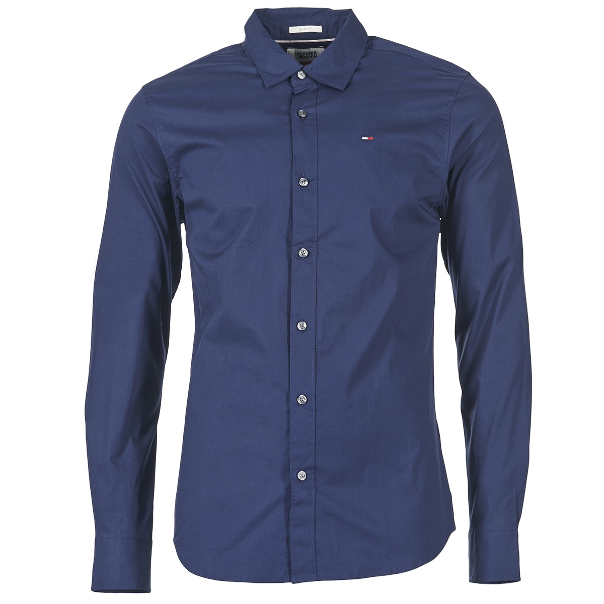 Tommy Jeans Europe delivery Marine - shirts Spartoo ! 77,00 STRETCH Fast Men ORIGINAL TJM SHIRT Clothing - long-sleeved € 