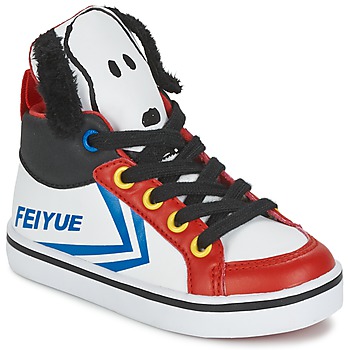 Shoes Children High top trainers Feiyue DELTA MID PEANUTS White / Black / Red