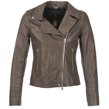 material Women Leather jackets / Imitation leather Oakwood 62049 Grey / Clear
