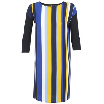 material Women Short Dresses Benetton VAGODA Blue / Yellow / White