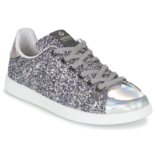 Shoes Women Low top trainers Victoria DEPORTIVO BASKET GLITTER Silver