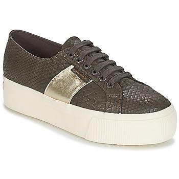 Shoes Women Low top trainers Superga 2790 PU SNAKE W Brown