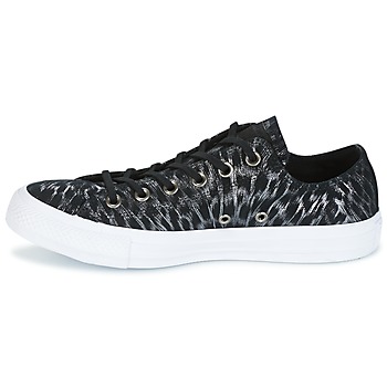 Converse CHUCK TAYLOR ALL STAR SHIMMER SUEDE OX BLACK/BLACK/WHITE Black / White