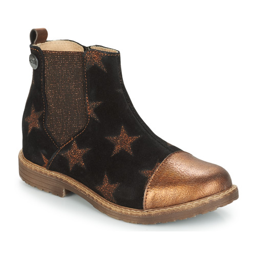 Shoes Girl Boots GBB LEONTINA Black / Coppery