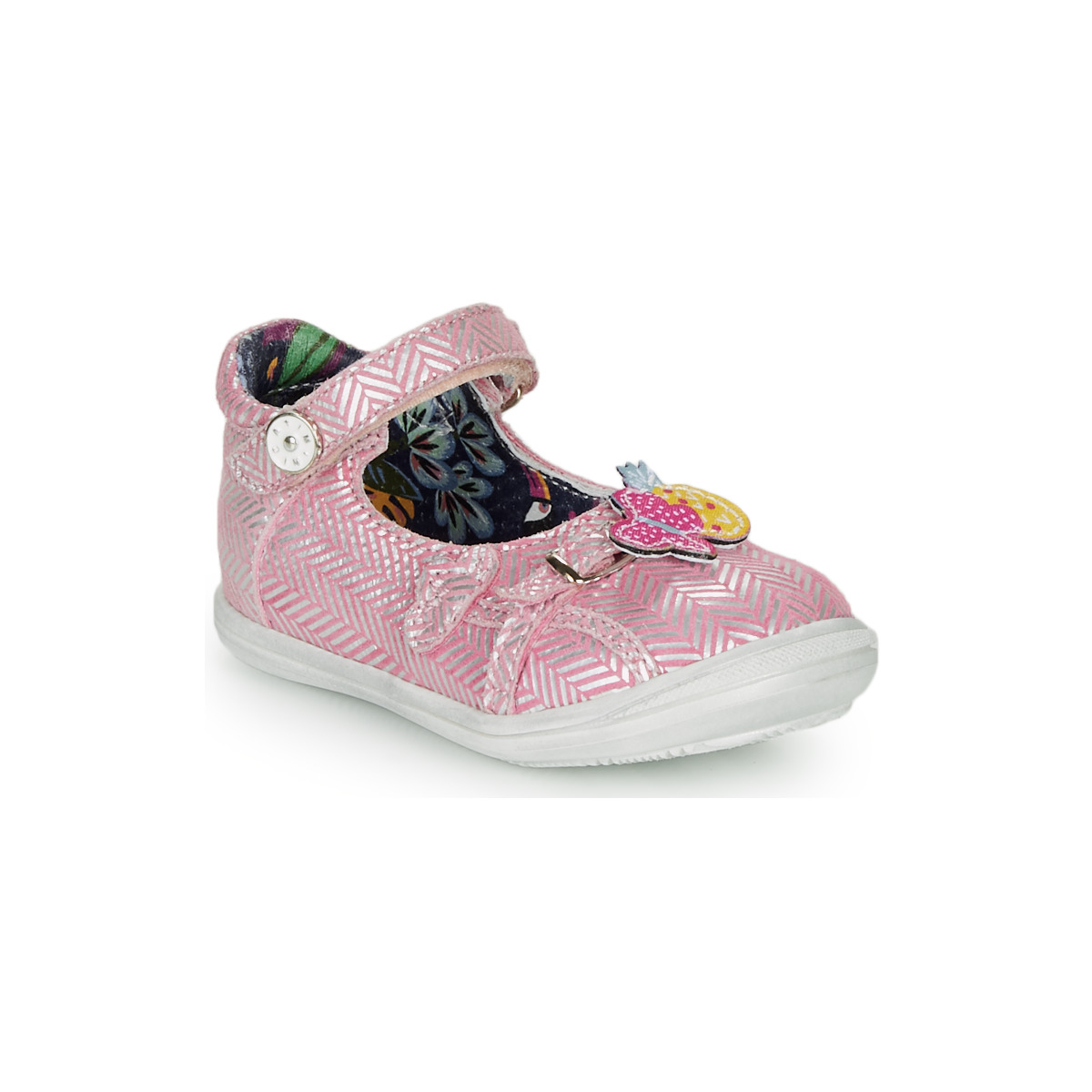 Shoes Girl Ballerinas Catimini SITELLE Pink / Silver