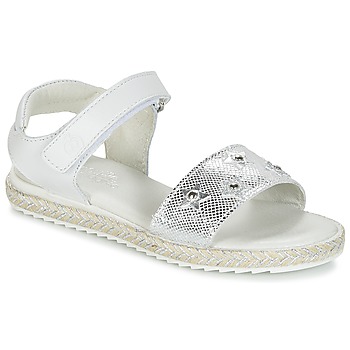 Shoes Girl Sandals Citrouille et Compagnie ILEVANDOK White / Silver