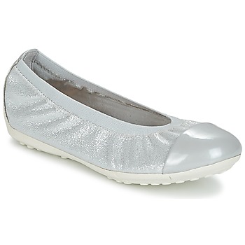 Shoes Girl Ballerinas Geox J PIUMA BAL A Grey / Silver