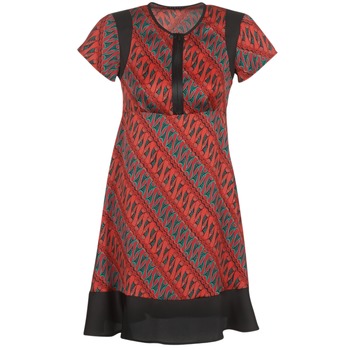 material Women Short Dresses Sisley ZEBRIOLO Red / Black