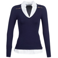 Clothing Women jumpers Morgan MYLORD Blue / White
