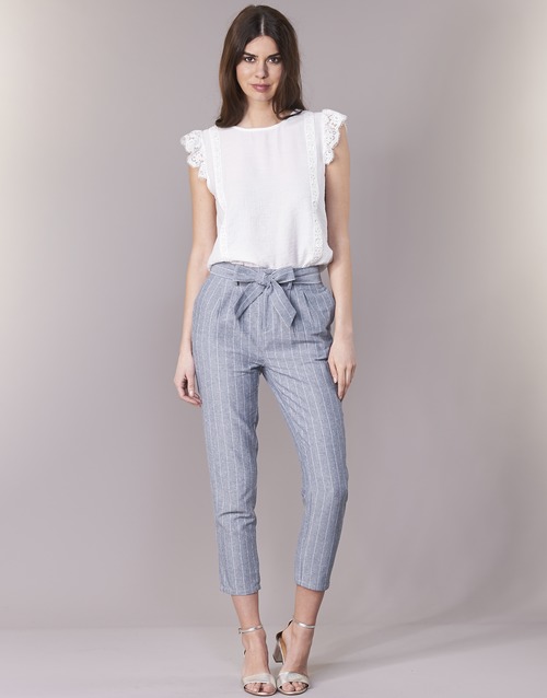 material Women 5-pocket trousers Betty London IKARALE Blue / White