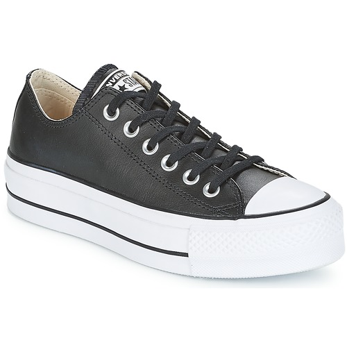 dash stemme meditation Converse CHUCK TAYLOR ALL STAR LIFT CLEAN OX LEATHER Black / White - Fast  delivery | Spartoo Europe ! - Shoes Low top trainers Women 90,00 €