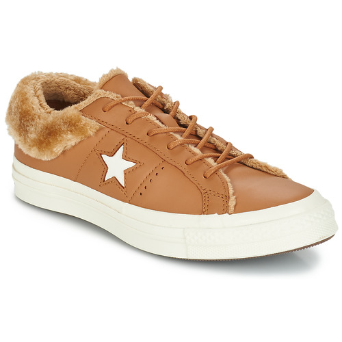 Converse ONE STAR LEATHER OX Camel - Fast delivery | Spartoo Europe ! -  Shoes Low top trainers Women 84,00 €