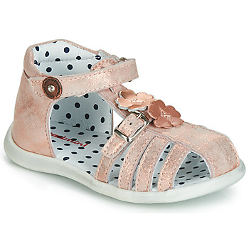 Shoes Girl Sandals Catimini VANUA Pink / Gold
