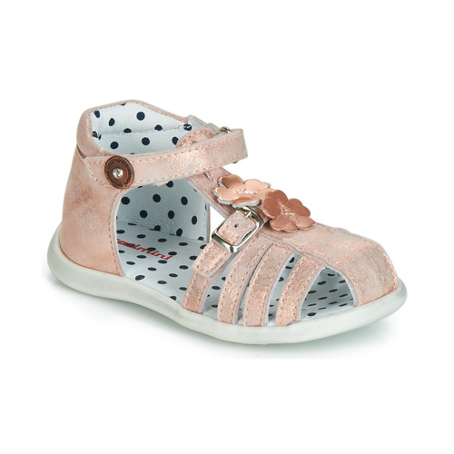 Shoes Girl Sandals Catimini VANUA Pink / Gold