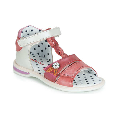 Shoes Girl Sandals Catimini GOROKA White / Red